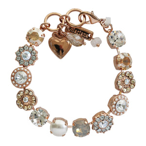 Mariana "Seashell" Rose Gold Plated Lovable Mixed Element Crystal Bracelet, 4045/1 39361rg