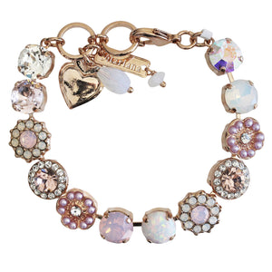 Mariana "Snowflake" Rose Gold Plated Lovable Mixed Element Crystal Bracelet, 4045/2SO1 M1112rg