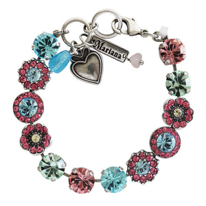 Mariana "Spring Flowers" Silver Plated Lovable Mixed Element Crystal Bracelet, 4045/1 2141
