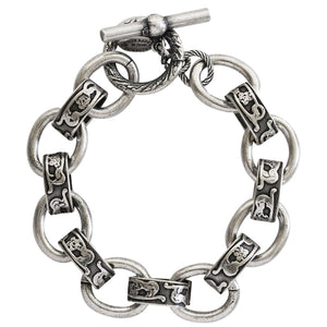 Catherine Popesco Sterling Silver Plated Scroll Link Chain Bracelet, 1714