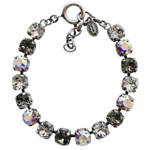 Catherine Popesco Sterling Silver Plated Cup Chain Crystals Bracelet, 1652B Clear AB Gray