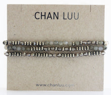 Chan Luu Labradorite Mix Adjustable Multi Strand Crystal Beaded Pull Cord Bracelet BS-5017