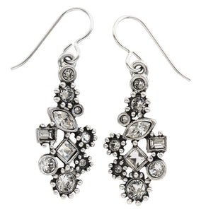Patricia Locke "Natalya" Sterling Silver Plated Swarovski Earrings, All Crystal EF1053S