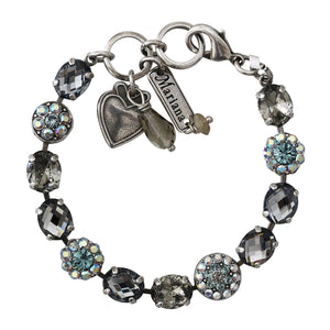 Mariana "Martini" Silver Plated Must-Have Oval and Pavé Crystal Bracelet, 4416 215-3