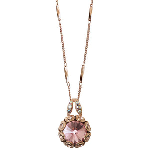 Mariana "Flamingo" Rose Gold Plated Lovable Embellished Rivoli Pendant Crystal Necklace, 5070 317mr