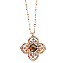 Mariana "Caramel" Rose Gold Plated Pendant with Heart Adornments Crystal Necklace, 5050 137rg