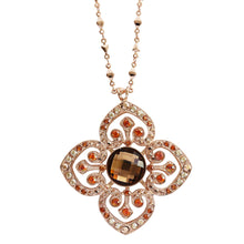 Mariana "Caramel" Rose Gold Plated Pendant with Heart Adornments Crystal Necklace, 5050 137rg