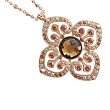 Mariana "Caramel" Rose Gold Plated Pendant with Heart Adornments Crystal Necklace, 5050 137rg