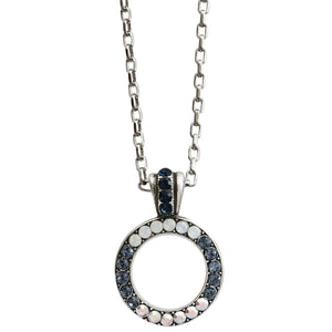 Mariana "Mood Indigo" Silver Plated Must-Have Open Circle Pendant Crystal Necklace, 5045 1069