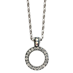 Mariana "On A Clear Day" Silver Plated Must-Have Open Circle Pendant Crystal Necklace, 5045 001