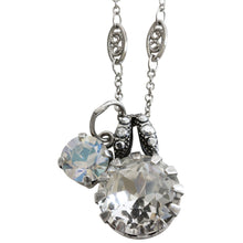 Mariana "Gardenia" Silver Plated Extra Luxurious Double Stone Pendant Crystal Necklace, 5133/2 1328