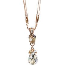 Mariana "Kalahari" Rose Gold Plated Double Pear Pendant Crystal Necklace, 5032/4 1078mr