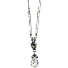 Mariana "Zulu" Silver Plated Double Pear Pendant Crystal Necklace, 5032/4 1080