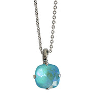 Mariana "Sun-Kissed Aqua" Rhodium Plated Cushion Cut Pendant Crystal Necklace, 5326/4 146ro