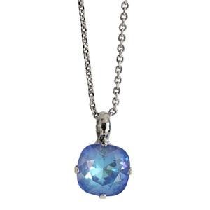 Mariana "Sun-Kissed Ocean" Rhodium Plated Cushion Cut Pendant Crystal Necklace, 5326/4 143ro