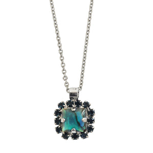 Mariana "Sleepy Time" Rhodium Plated Square Halo Pendant Crystal Necklace, 5002/3 M1137ro