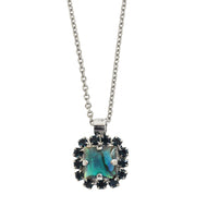 Mariana "Sleepy Time" Rhodium Plated Square Halo Pendant Crystal Necklace, 5002/3 M1137ro