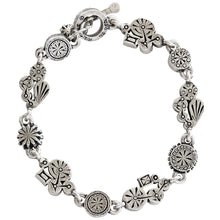 Patricia Locke Petite Sterling Silver Plated Swarovski Crystal Multi Color Mosaic Rainbow Bracelet, 7.25" Fling BR0353S