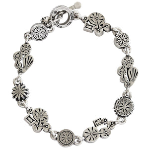 Patricia Locke Petite Sterling Silver Plated Swarovski Crystal Multi Color Mosaic Rainbow Bracelet, 7.25" Fling BR0353S