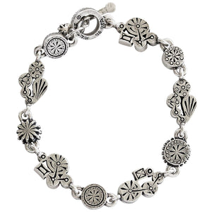 Patricia Locke Petite Sterling Silver Plated Swarovski Mosaic Art Bracelet, 7.25" BR0353S Zephyr