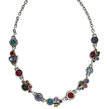 Patricia Locke Petite Sterling Silver Plated Swarovski Crystal Multi Color Necklace, 18.5" + 1.5" Extender Fling NK0591S