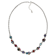 Patricia Locke Petite Sterling Silver Plated Swarovski Crystal Multi Color Necklace, 18.5" + 1.5" Extender Fling NK0591S