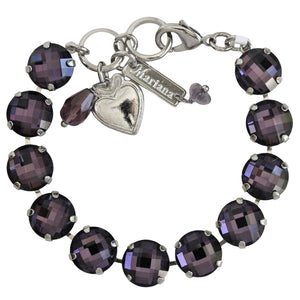 Mariana "Wildberry" Rhodium Plated Lovable Round Pillow Cut Crystal Bracelet, 4474 204A