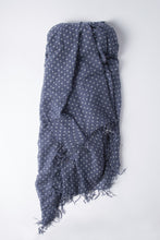 Chan Luu Cashmere and Silk Scarf Wrap - Polka Dot Blue Indigo/Eggshell BRH-SC-301
