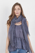 Chan Luu Cashmere and Silk Scarf Wrap - Polka Dot Blue Indigo/Eggshell BRH-SC-301