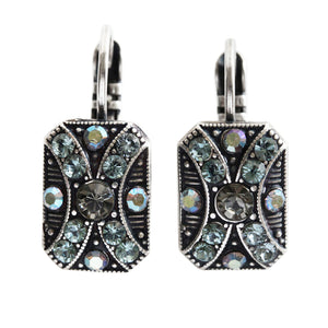 Mariana "Martini" Silver Plated Rectangle Art Deco Crystal Earrings, 1080/2 215-3