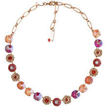 Mariana "Dreamsicle" Rose Gold Plated Lovable Rosette Crystal Necklace, 3084R 160-1rg