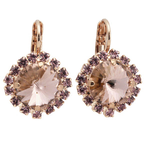 Mariana "Flamingo" Rose Gold Plated Rivoli Statement Crystal Earrings, 1137/1R 319rg