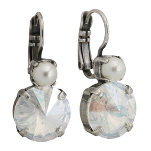 Mariana "Champagne and Caviar" Silver Plated Lovable Rivoli Double Stone Crystal Earrings, 1037R 139MOL
