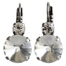Mariana "On A Clear Day" Silver Plated Lovable Rivoli Double Stone Crystal Earrings, 1037R 001001