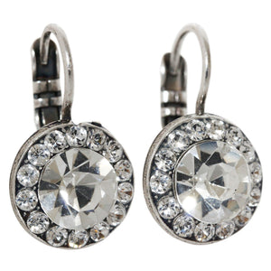 Mariana "On A Clear Day" Silver Plated Must-Have Round Pavé Crystal Earrings, 1129 001001