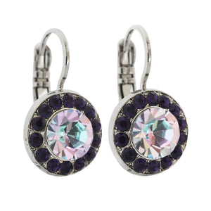 Mariana "Wildberry" Rhodium Plated Must-Have Round Pavé Crystal Earrings, 1129 1134ro