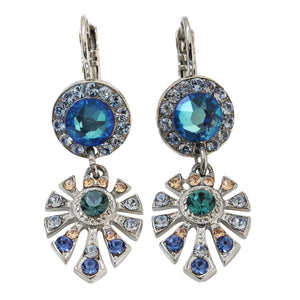 Mariana "Sleepytime" Rhodium Plated Monstera Leaf Dangle Crystal Earrings, 1514/3 168-1ro