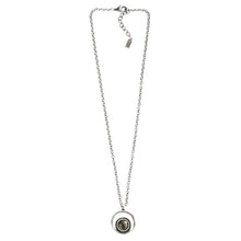 Patricia Locke Serenity Sterling Silver Plated Round Double Ring Pendant Swarovski Necklace, NK0390S Gray
