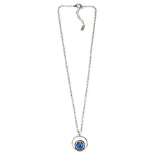 Patricia Locke Serenity Sterling Silver Plated Round Double Ring Pendant Swarovski Necklace, NK0390S Royal Blue