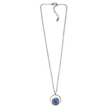 Patricia Locke Serenity Sterling Silver Plated Round Double Ring Pendant Swarovski Necklace, NK0390S Royal Blue