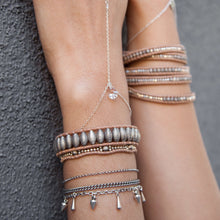 Chan Luu Antique Silver Bead Single Wrap Bracelet on Beige Leather BS-4373