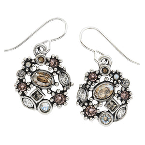 Patricia Locke "Sonya" Sterling Silver Plated Swarovski Earrings, Champagne EF1050S