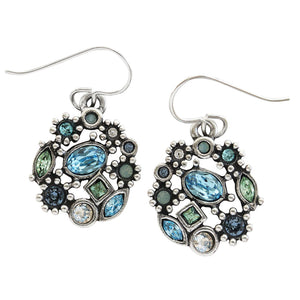 Patricia Locke "Sonya" Sterling Silver Plated Swarovski Earrings, Zephyr EF1050S