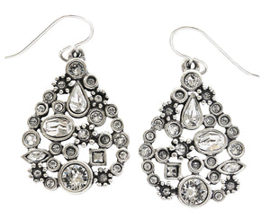 Patricia Locke "St. Petersburg" Sterling Silver Plated Swarovski Earrings, All Crystal EF1055S