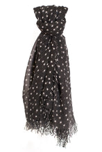 Chan Luu Cashmere and Silk Scarf Wrap - Stars Black and White BRH-SC-451