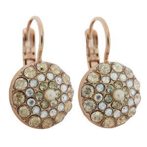 Mariana "Aurora" Rose Gold Plated Round Pavé Crystal Earrings, 1141 1093mr