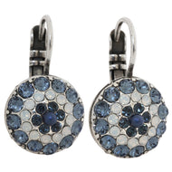 Mariana "Mood Indigo" Silver Plated Round Pavé Crystal Earrings, 1141 1069