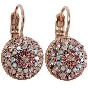 Mariana "Flamingo" Rose Gold Plated Round Pavé Crystal Earrings, 1141 319mr