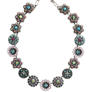 Mariana "Summer Fun" Silver Plated Extra Luxurious Rosette Crystal Necklace, 3138 3711