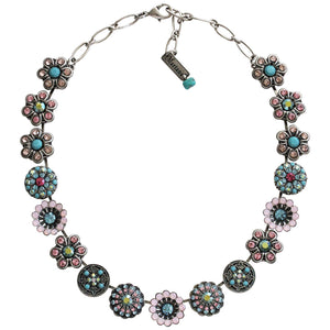 Mariana "Summer Fun" Silver Plated Extra Luxurious Rosette Crystal Necklace, 3138 3711